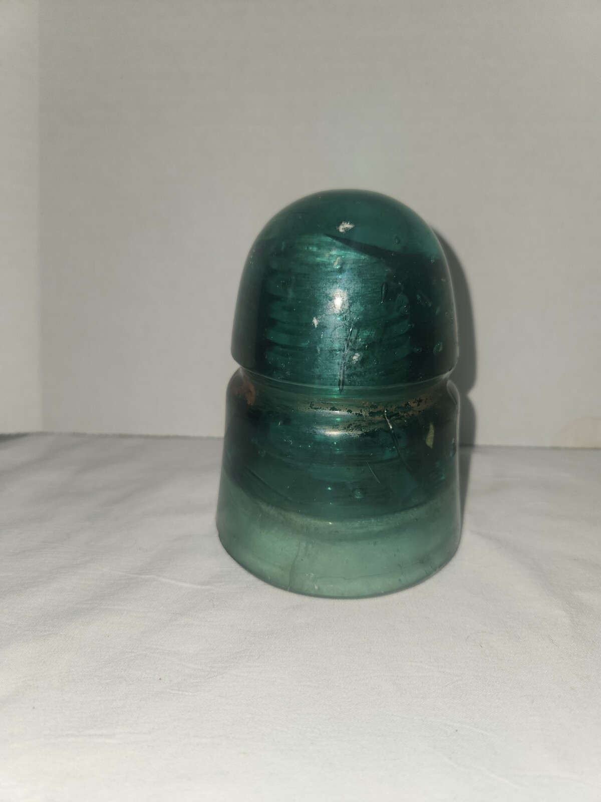 Green Glass Insulator Cup  Made in USA