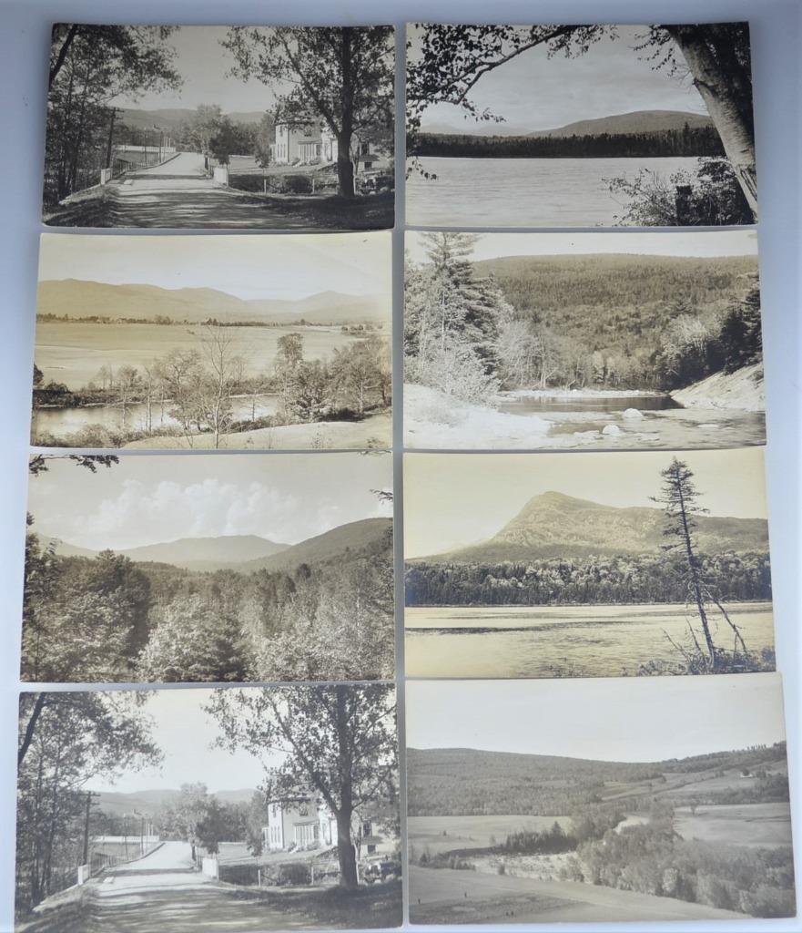 VINTAGE KINGFIELD MAINE BICKNELL RPPC POSTCARD LOT (8) UNPOSTED - 5 LOCATIONS