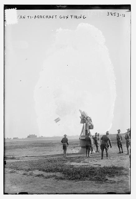 Anti Aircraft Gun Firing c1900 Historic Old Photo