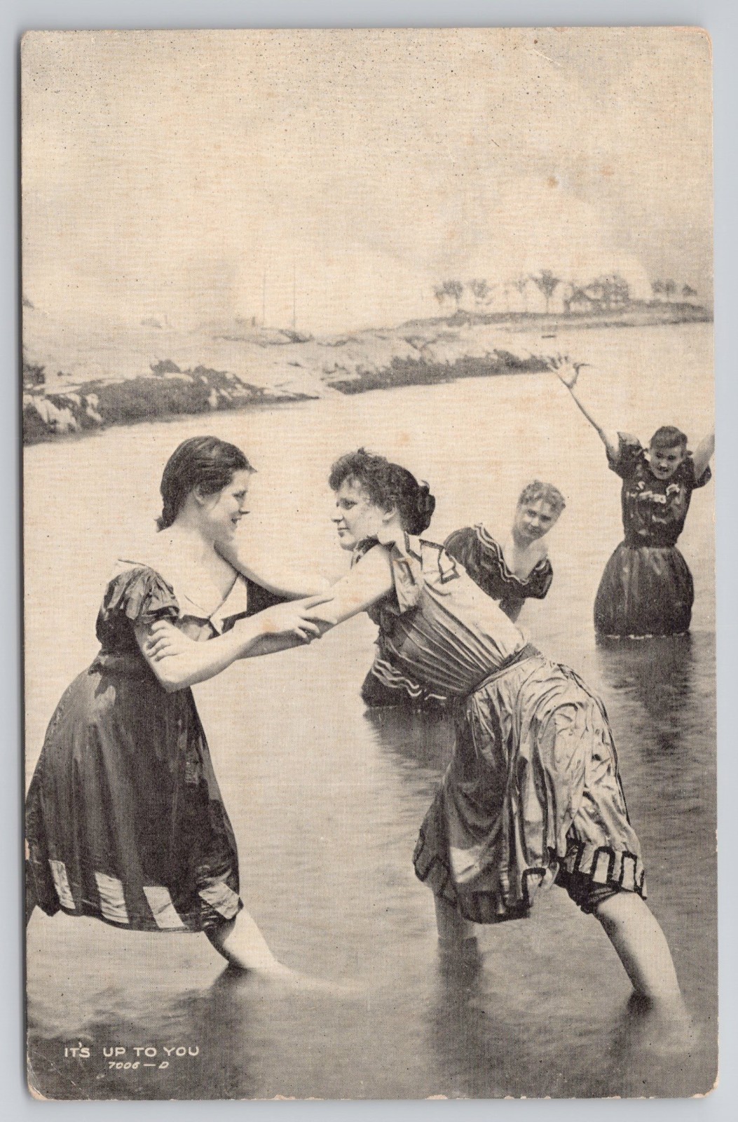 1910s Antique Bathing Beauties Postcard 