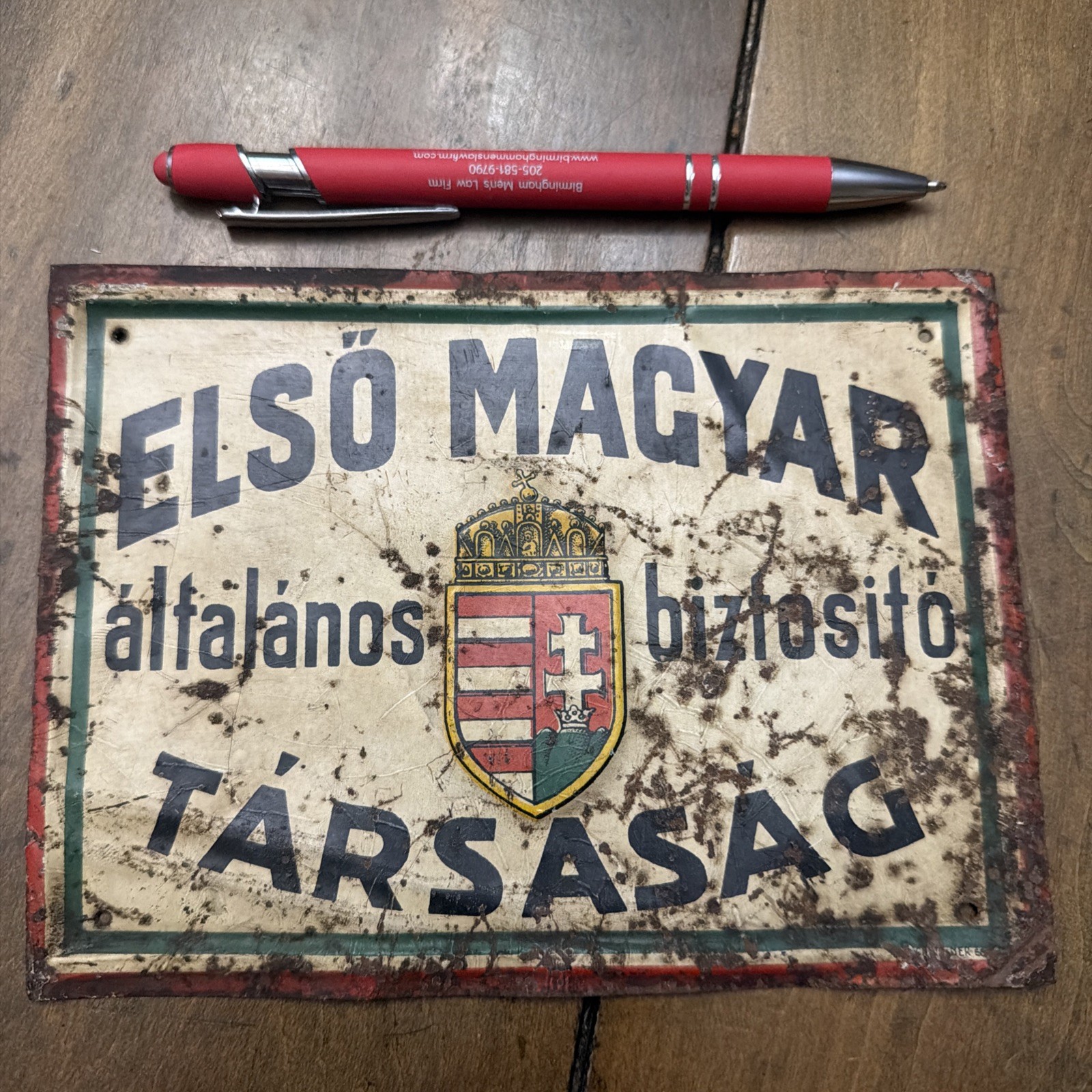 Antique Hungarian National insurance Pre Communism country flag