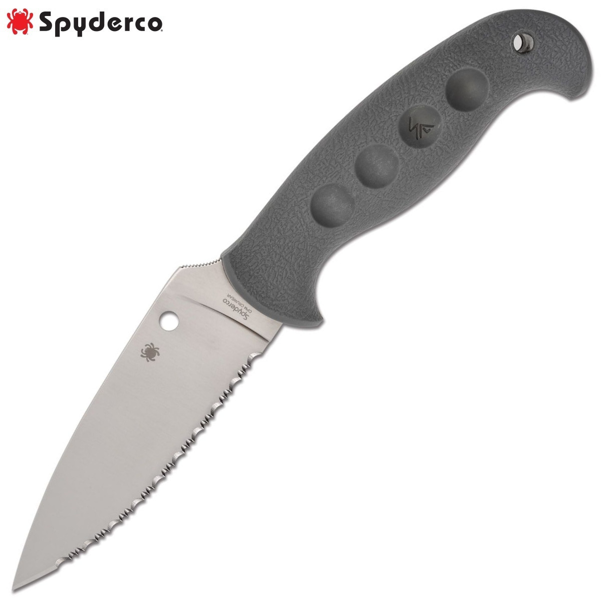 Spyderco Temperance Sprint Run CRUWEAR Serrated Blade Gray FRN + Sheath FB05SGY