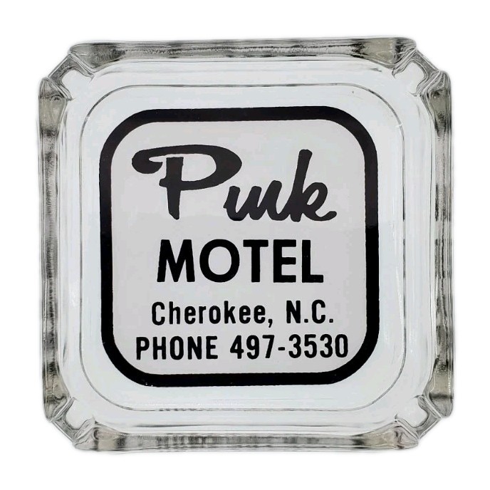 Vintage Ashtray / Pink Motel / \