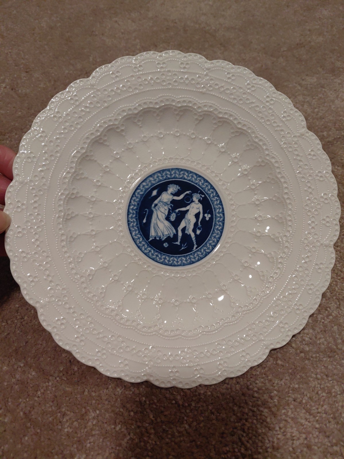 Spode’s Jewel Copeland Neo-Classical Greek  Blue & White Porcelain Plate