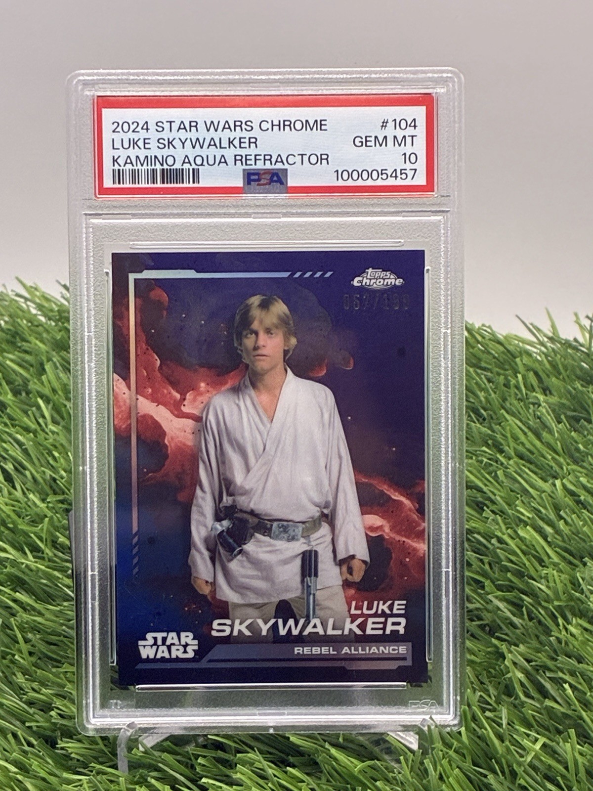 2024 Topps Chrome Star Wars Luke Skywalker #104 Aqua /199 PSA 10