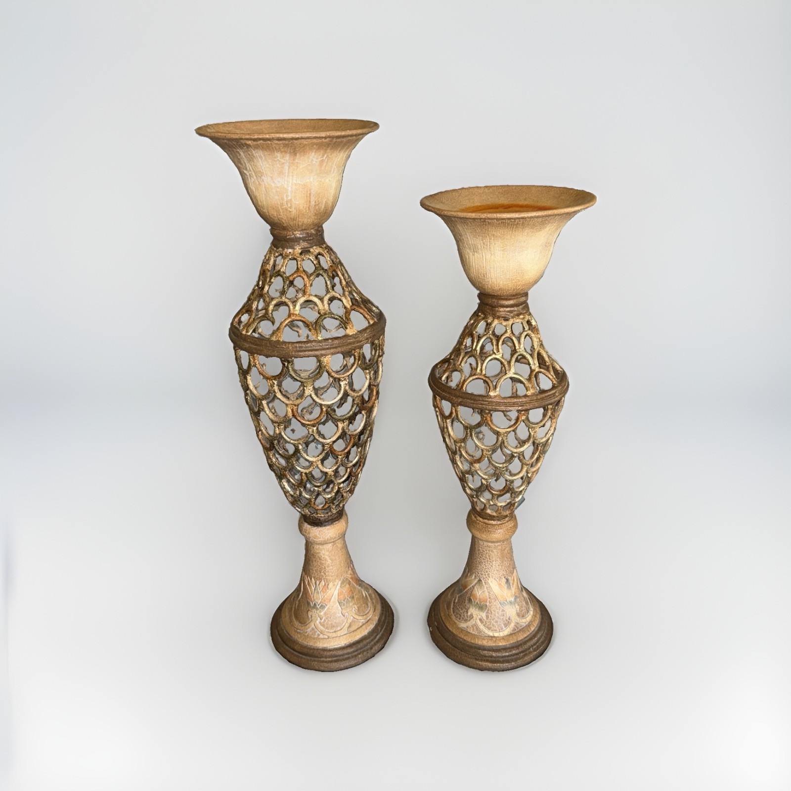Artmax Lotus Candle Holders Pair 19 Inches 17