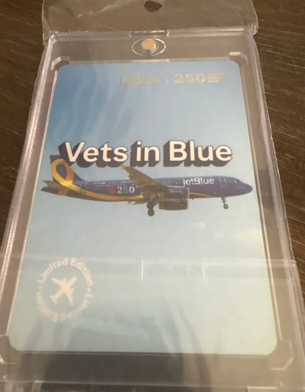 Very rare limited edition JetBlue Vets in Blue trading card. Mint condition