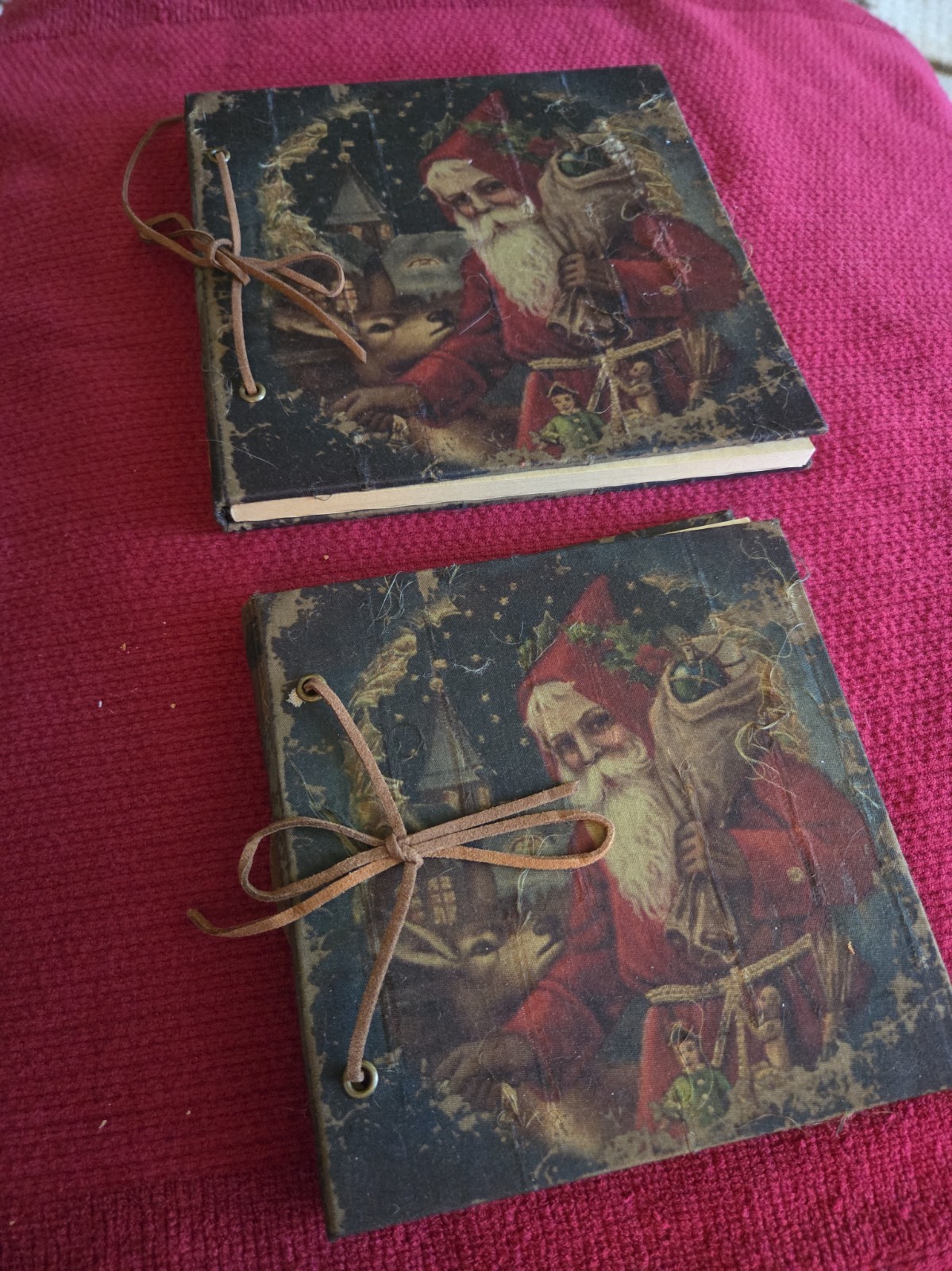Vintage Santa Notebooks Old Santas Lot of 2 Christmas Holiday