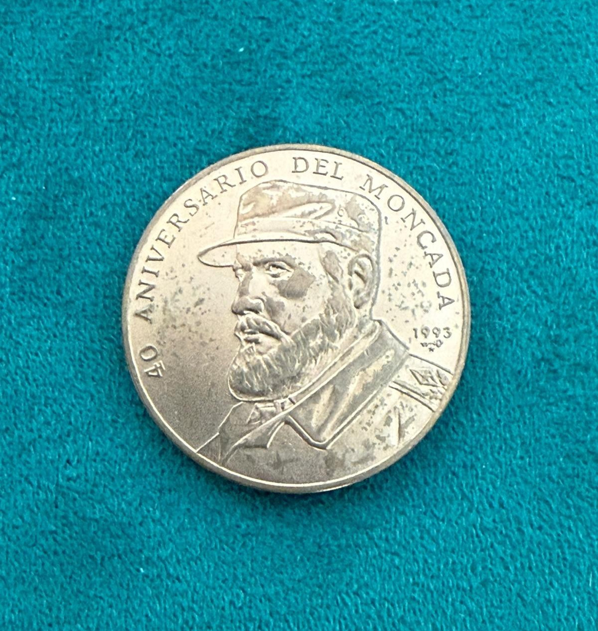 1993 Cuba Souvenir 40th Anniversary Moncada Fidel Castro Cuban Medal Collectible