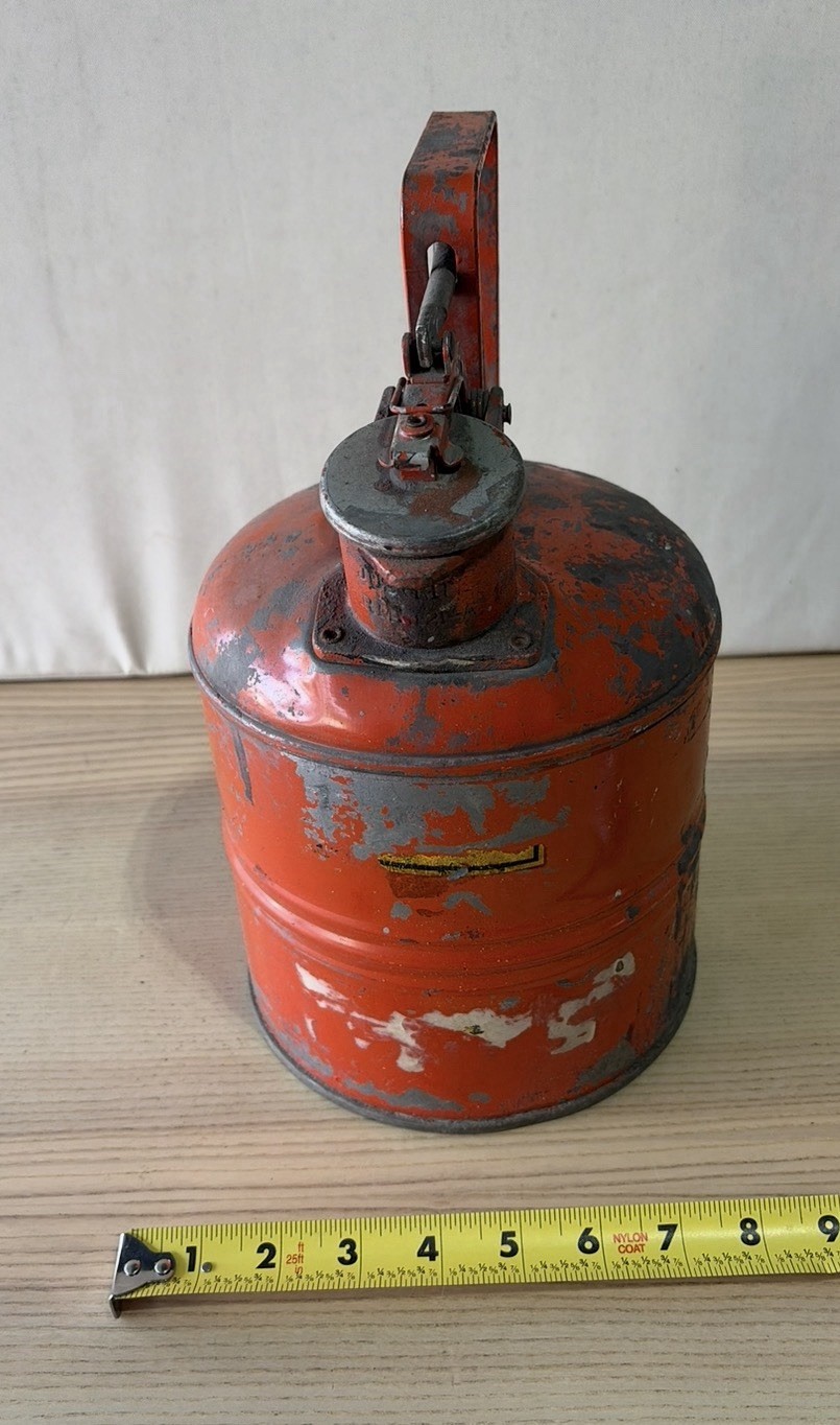 Vintage JUSTRITE Underwriters Laboratories Safety  Can