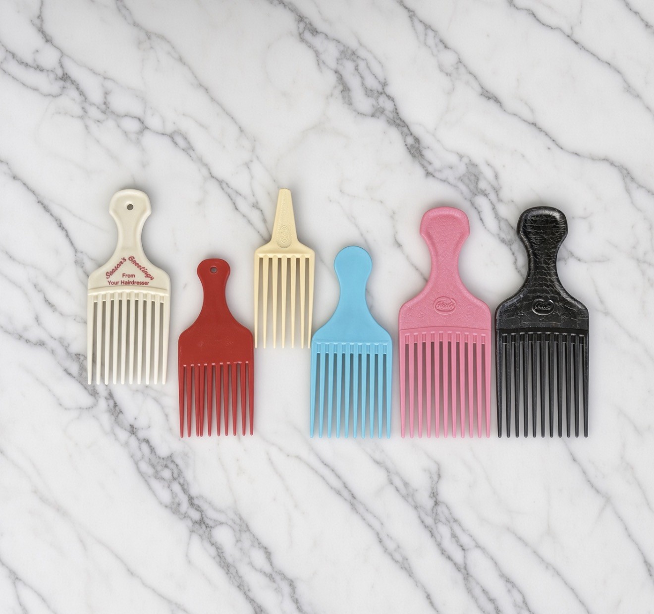 VTG Goody Textured Plastic Hair Picks Lot Pink Black Red Teal y2k/90s Lift Combs
