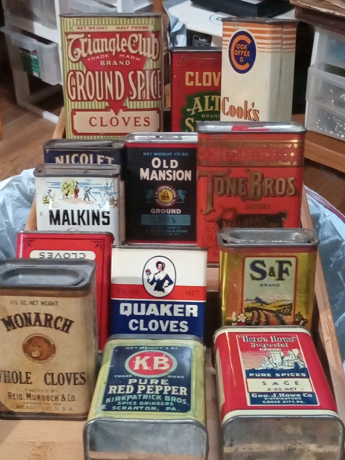 Vintage Antique Spice Tins some rare lot of 14