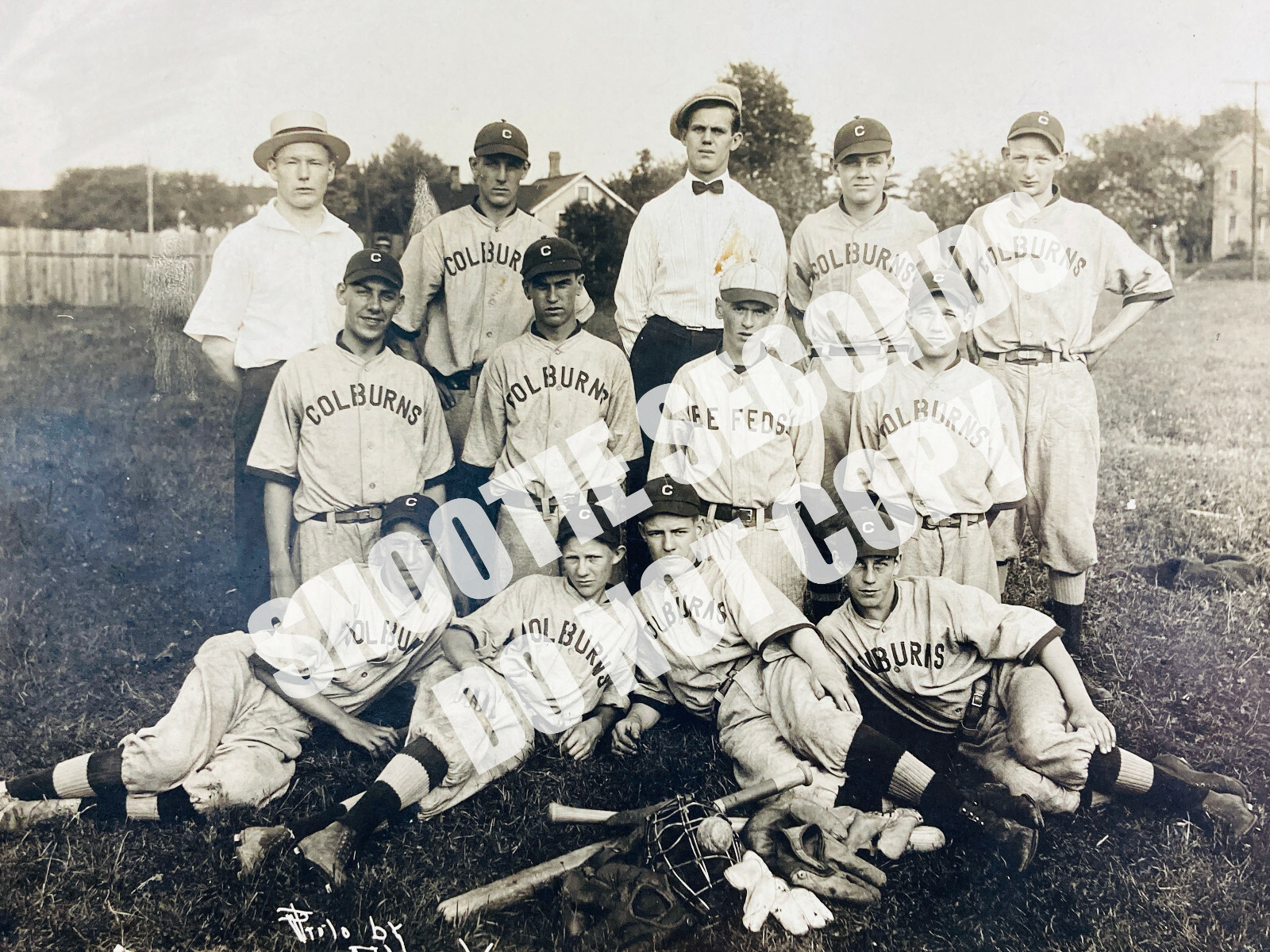 Antique 1914 Jamestown NY New York Colburns Baseball Team ALL NAMED