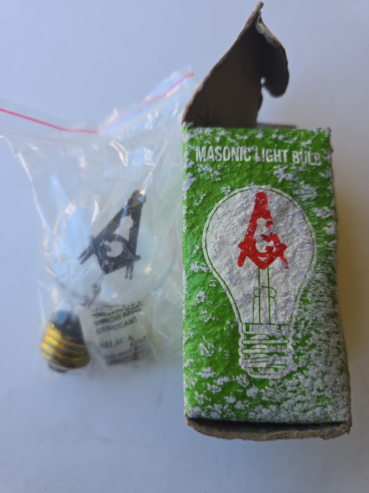 Vintage Aerolux Freemason Square Compass G Light Bulb Working Condition With Box