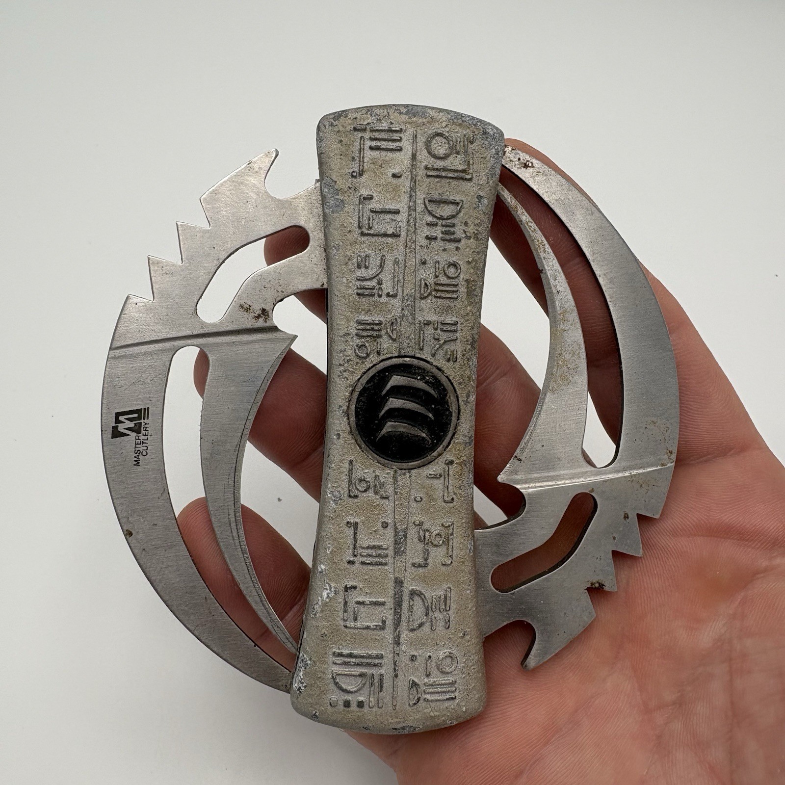 Master Cutlery Dual Karambit Folding Knife Egyptian Hieroglyphs 