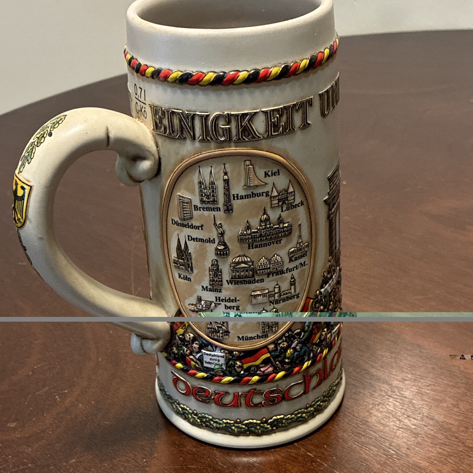 Eichbaum Bier Vintage Ceramic Mug Mannheim Beer Krug Stein
