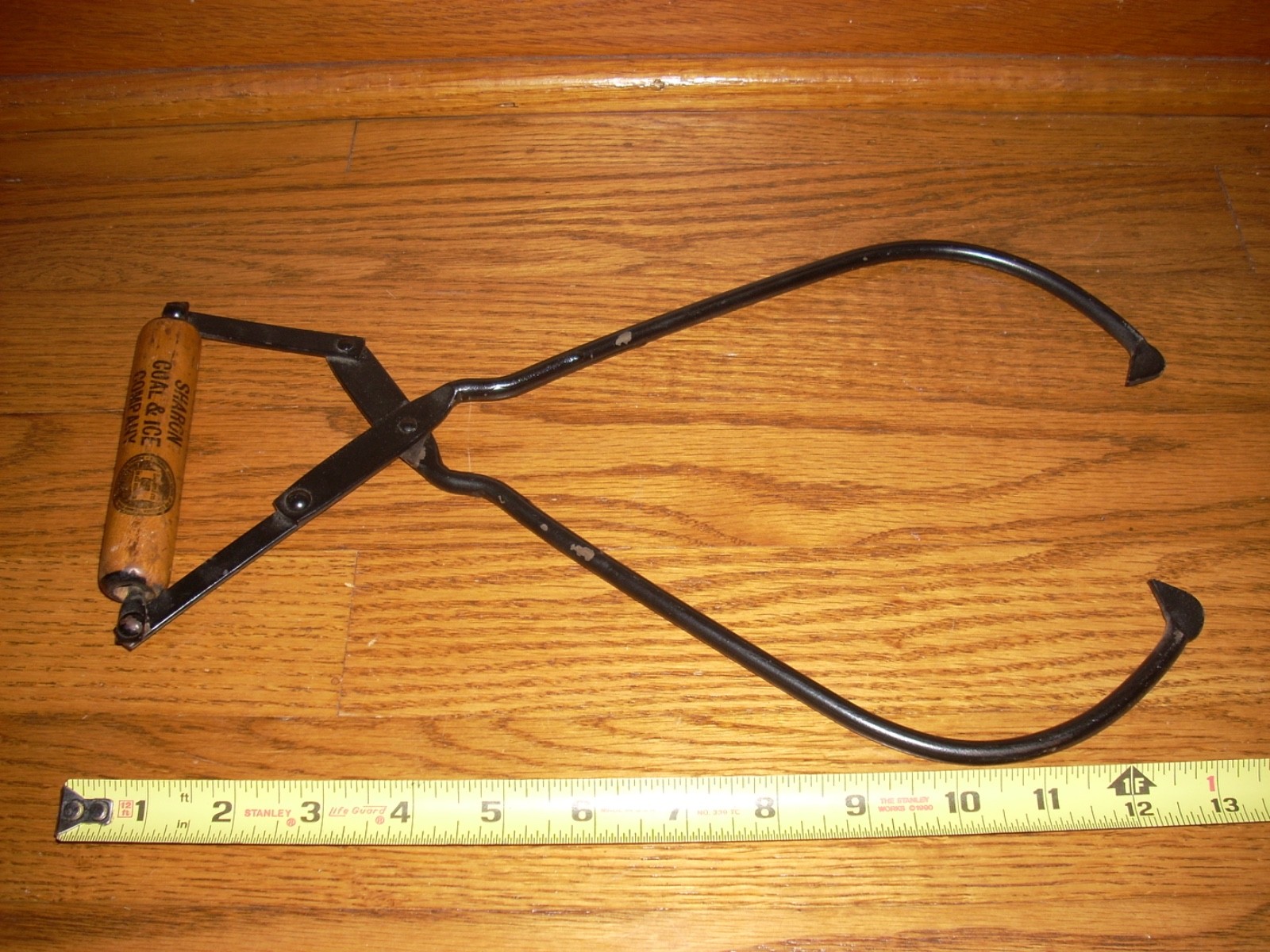 Antique Sharon PA Coal & Ice Block Tongs Vintage Pennsylvania Decor Cast Iron.