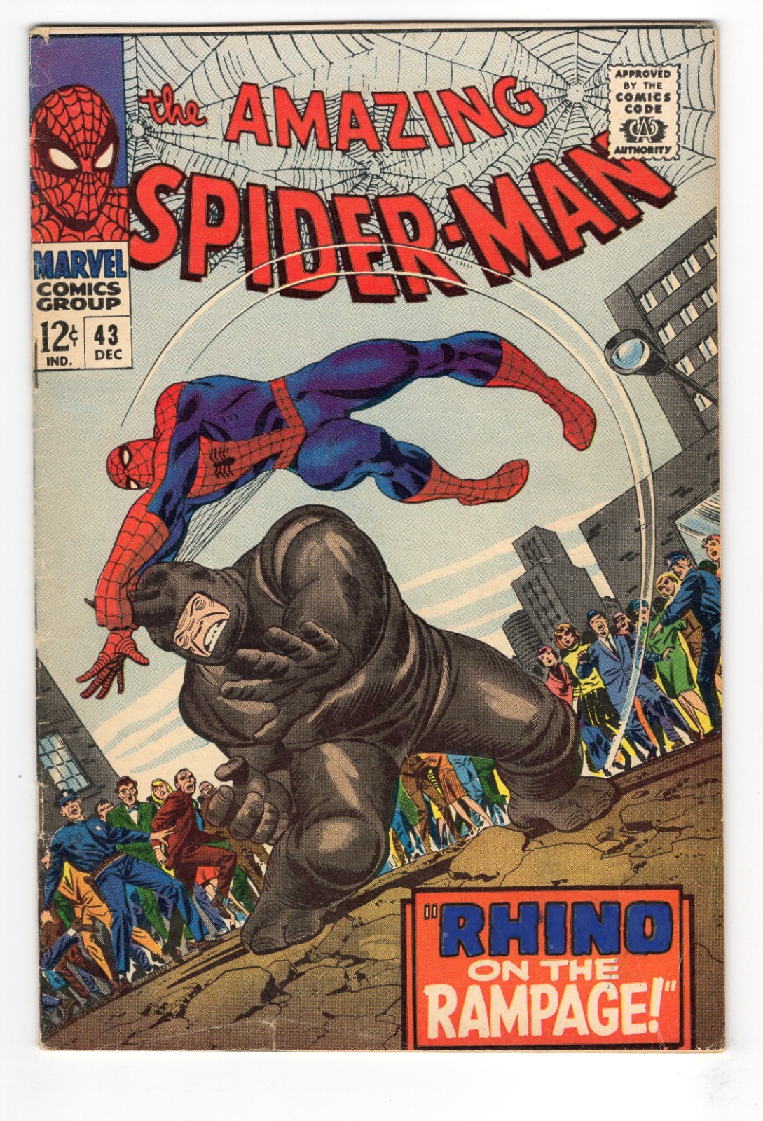 Amazing Spider-Man 43 1966 Marvel Comics VG- 3.5 1st Full App Mary Jane Rhino