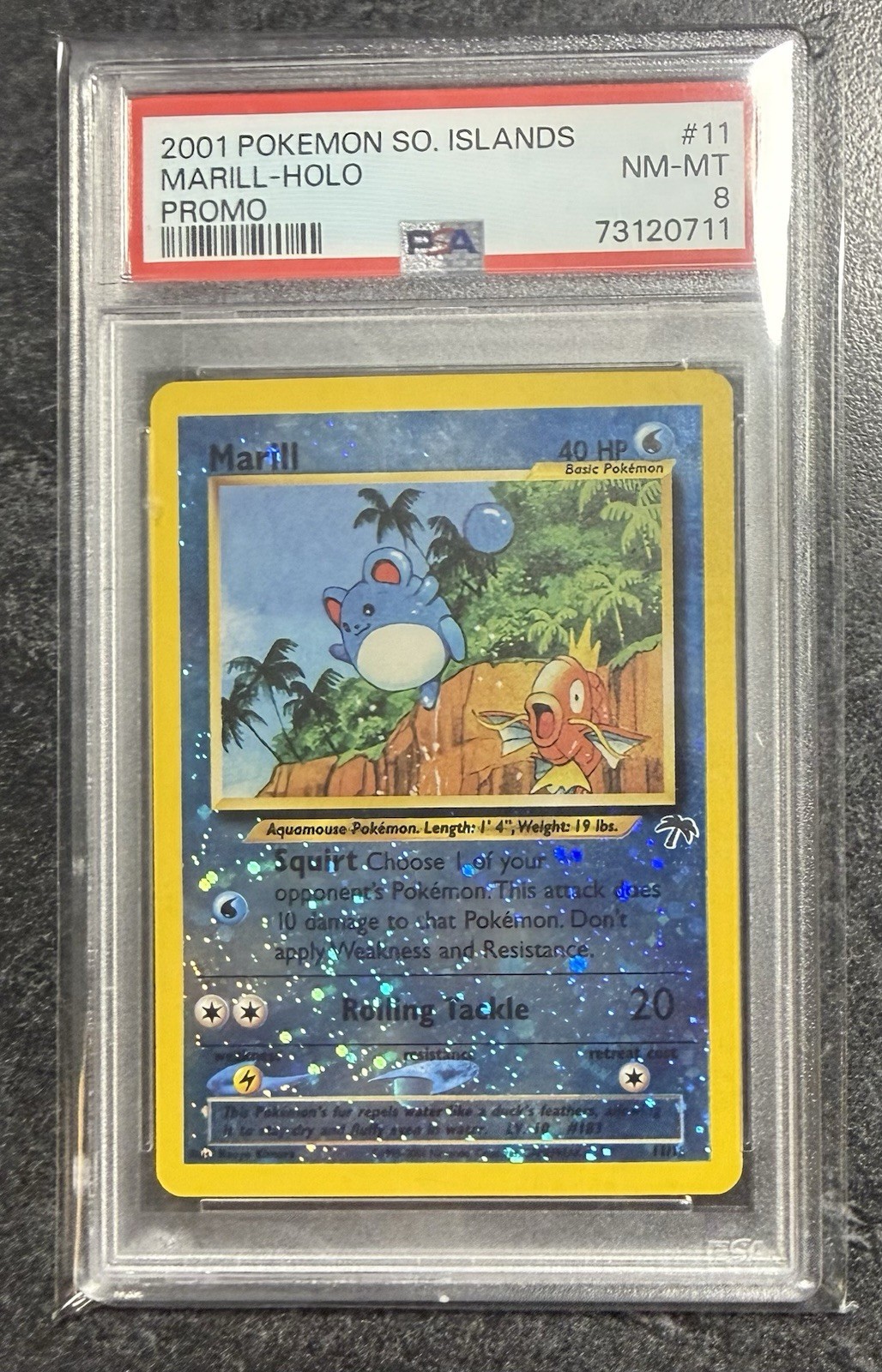 2001 Pokemon Southern Islands Promo Marill Holo PSA 8 #11/18