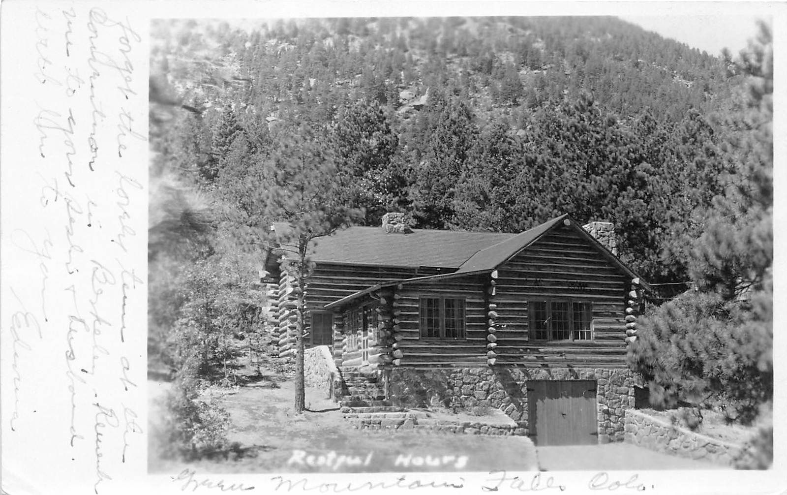 H12/ Green Mountain Falls Colorado RPPC Postcard 1940 Restful Hours Lodge