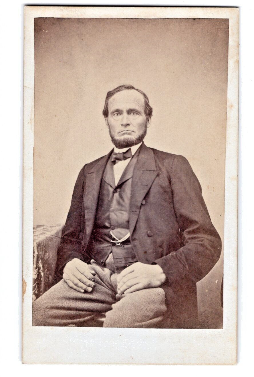 1860s Civil War Era Middle Aged Man Pocket Watch CDV