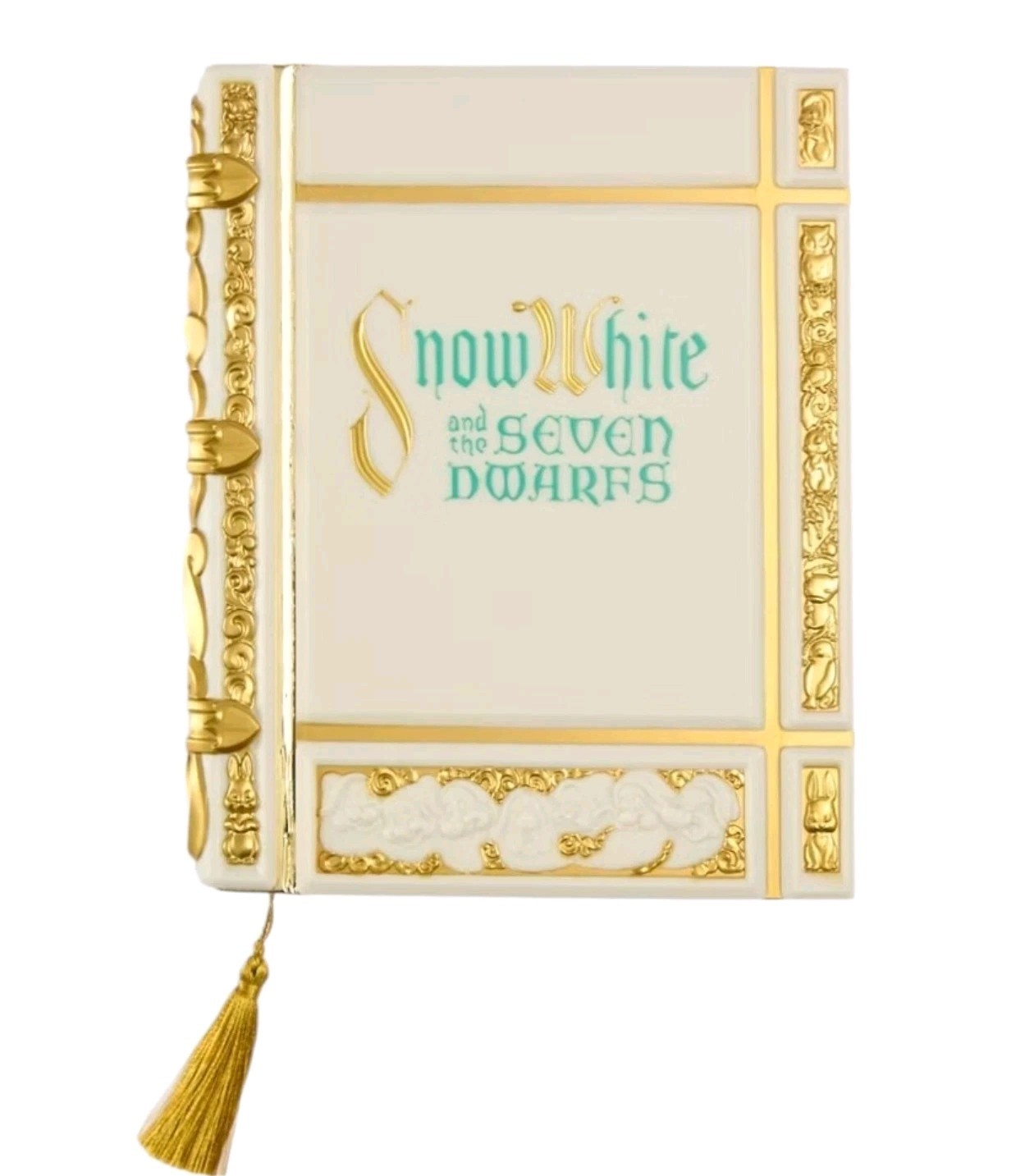 Disney Store Snow White Seven Dwarfs Storybook Replica Journal Notebook Gold NWT