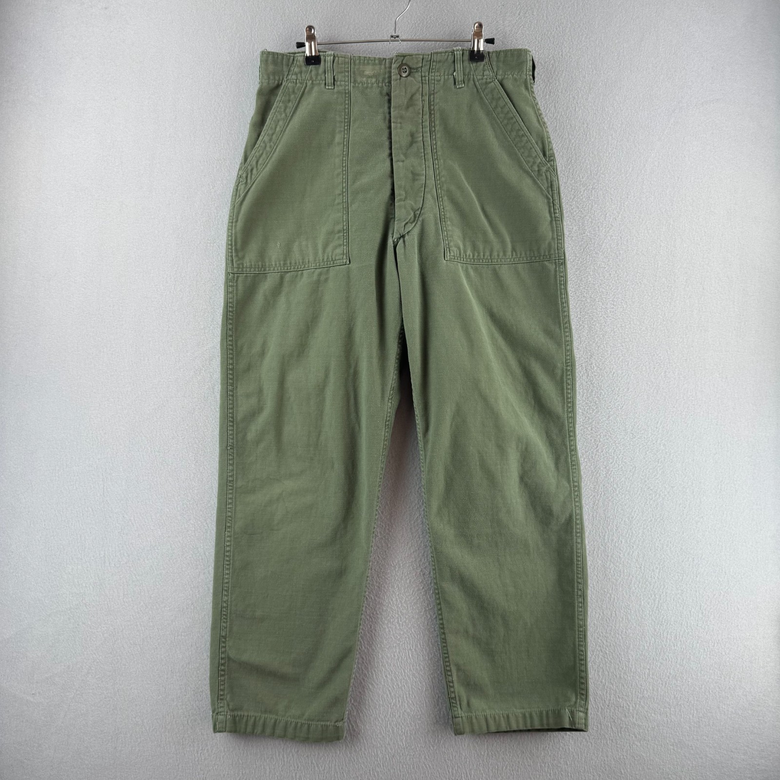 Vintage OG-107 Pants Mens Fits 32x29 Sateen Green Baker Vietnam 60s Army Fatigue