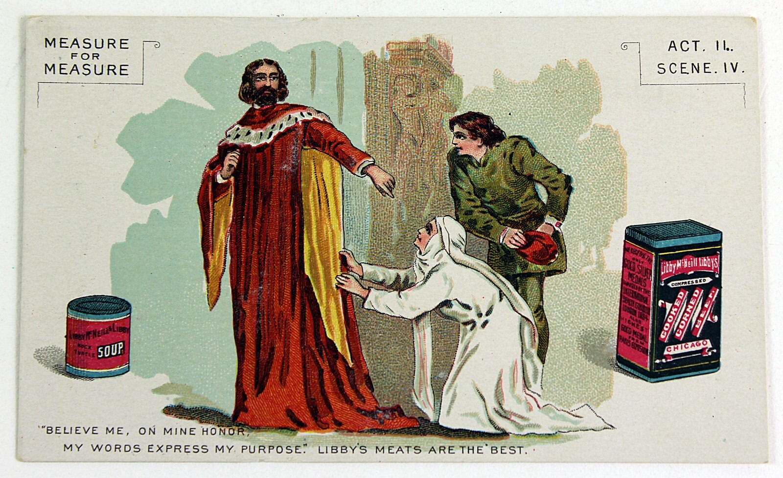 1880s William Shakespeare Litho Libby, McNeill & Libby Canned Meats Trade Card 3