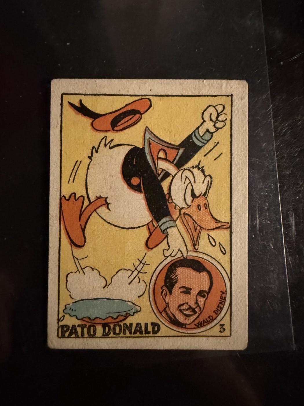 Rare HTF Walt Disney Pato Donald #3 Donald Duck Card Vintage Spanish Antique