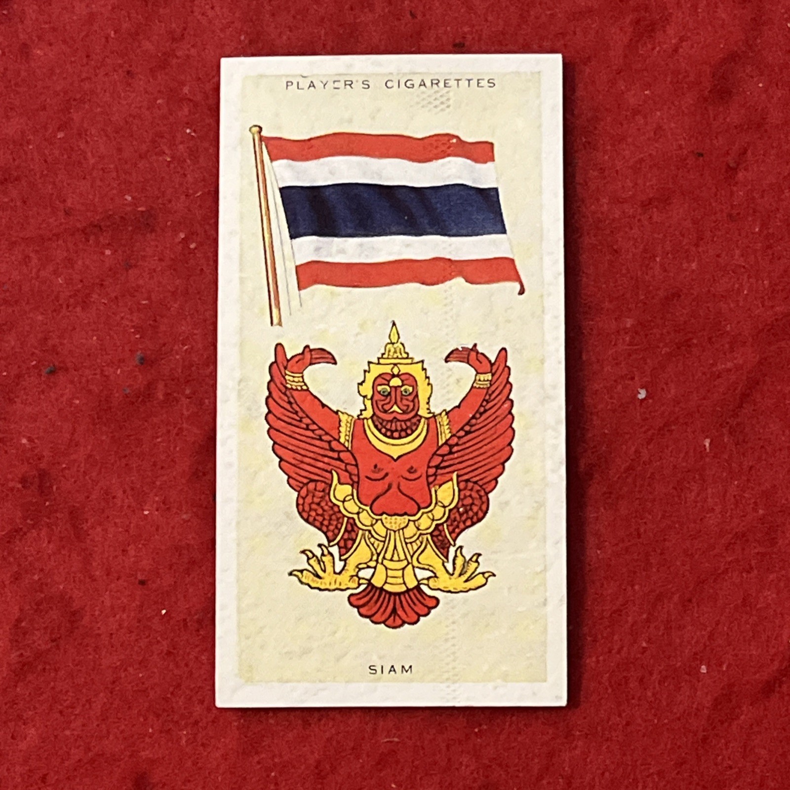 1936 Player’s “National Flags And Arms” SIAM Flag Tobacco Card #38  NM