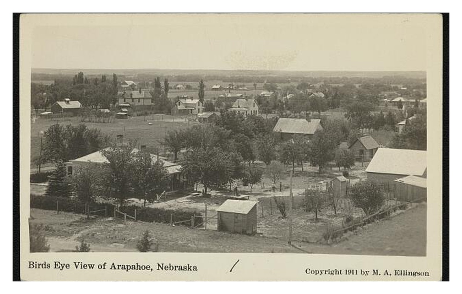 Arapahoe Nebraska Birds Eye View Standard Postcard