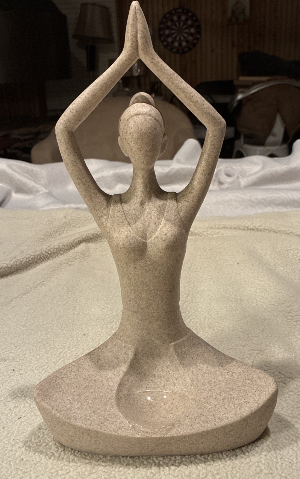 Yoga Lady Candle Holder Figurine Namaste Pose Meditation Statue Zen Home Decor