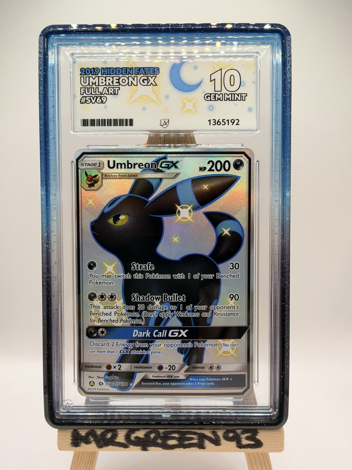 PERFECT SUBGRADES Umbreon GX - SV69/SV94 Hidden Fates - Ace 10 Gem Mint