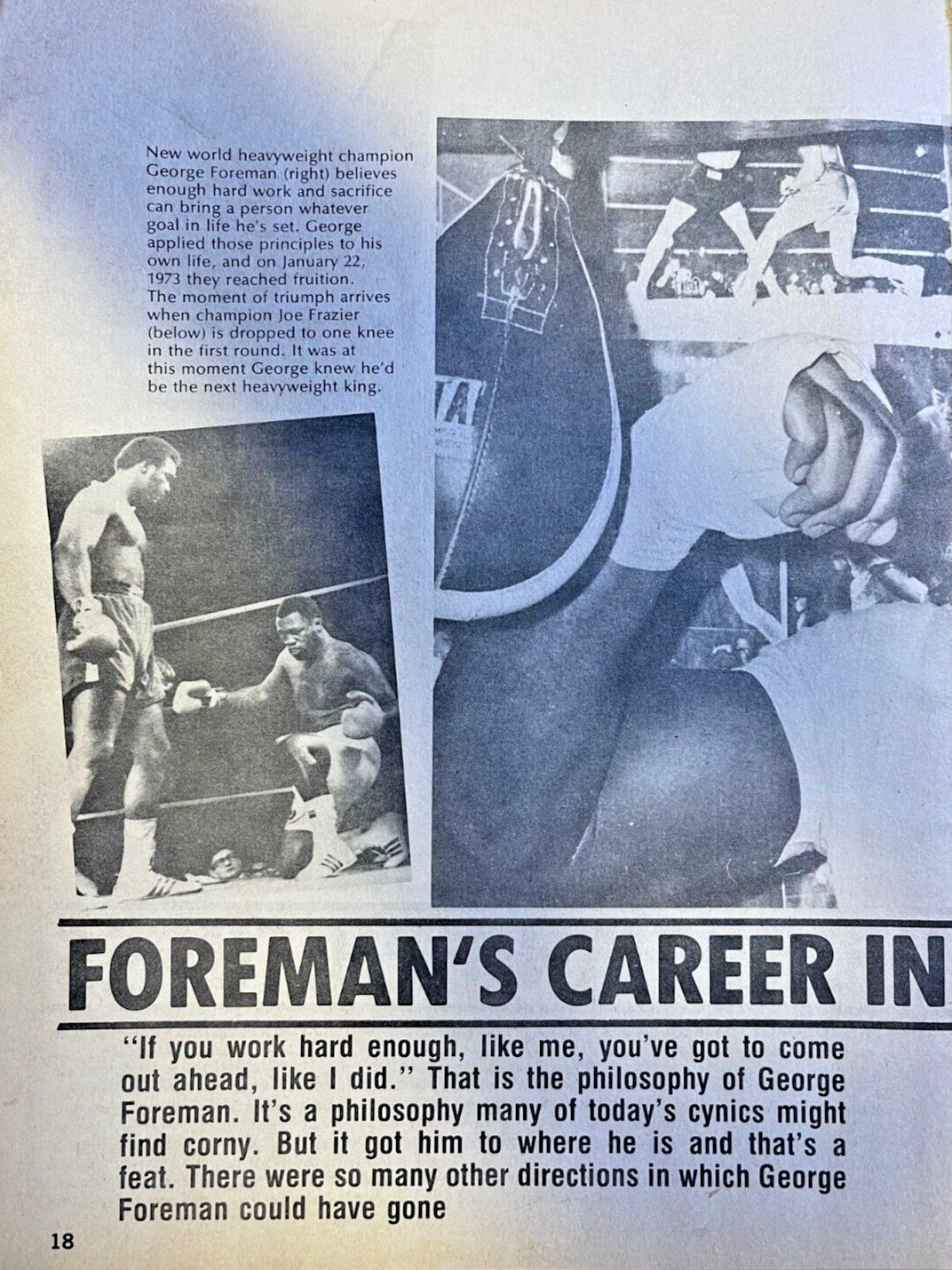 1974 Boxer George Foreman illustrated