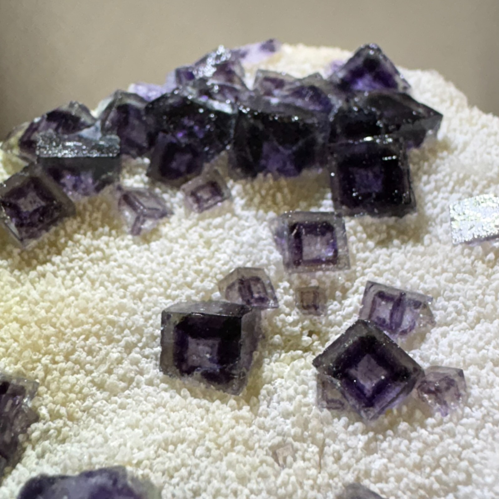 Natural Crystal RQ-CODE Phantom Fluorite Cluster Rare Specimen Raw Mineral Focus