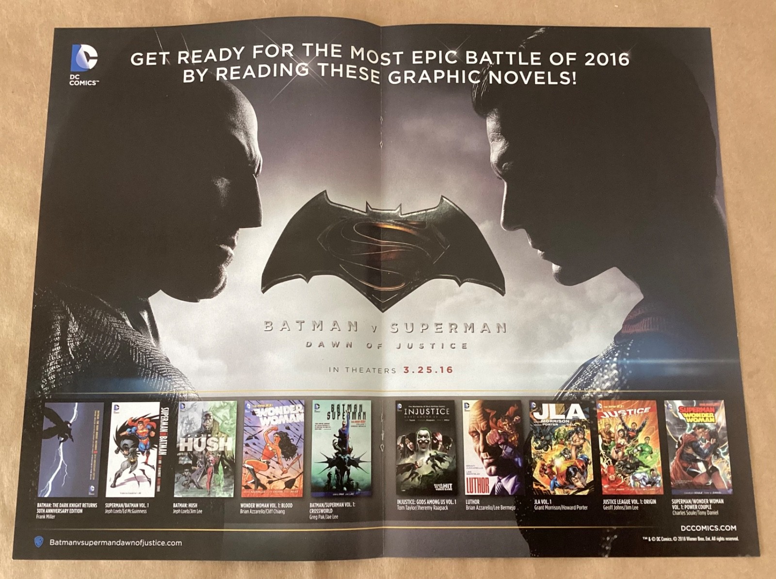 Batman v Superman 2016 Print Ad / poster vintage film promo art DC Snyder movie