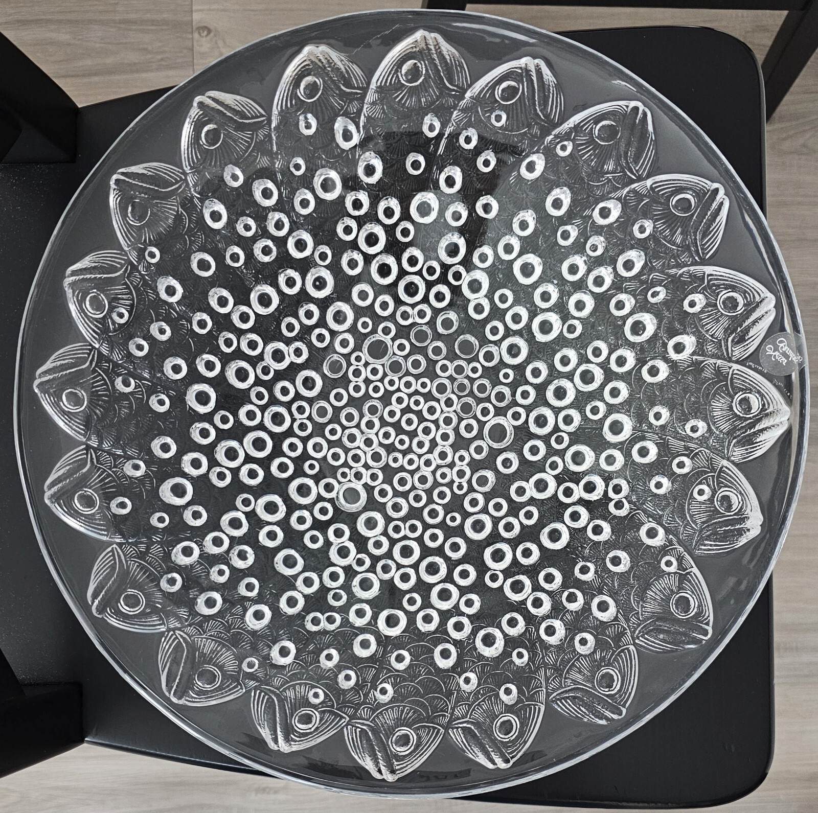 Lalique Roscoff Koi Fish & Bubbles Large Dish Perfect Condition