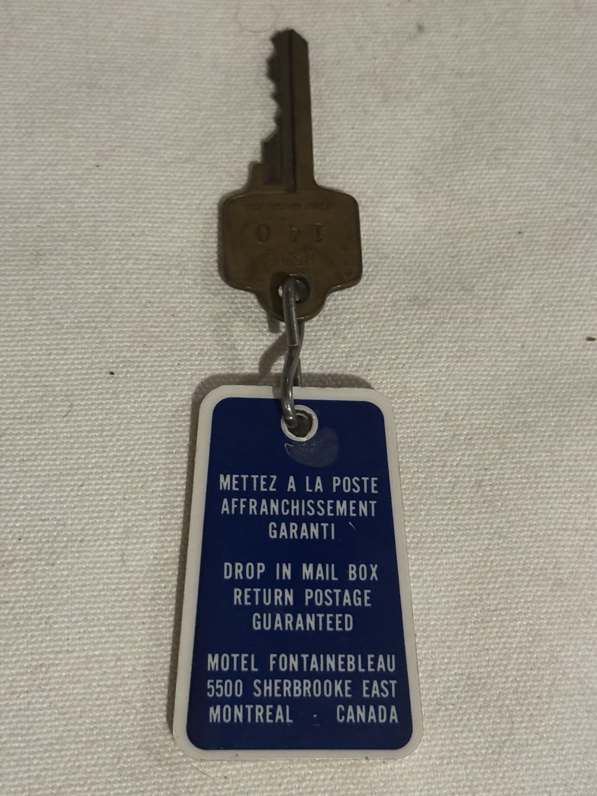 1950’s - 1970’s Motel Fontainebleau - Montreal, Canada, Room Key