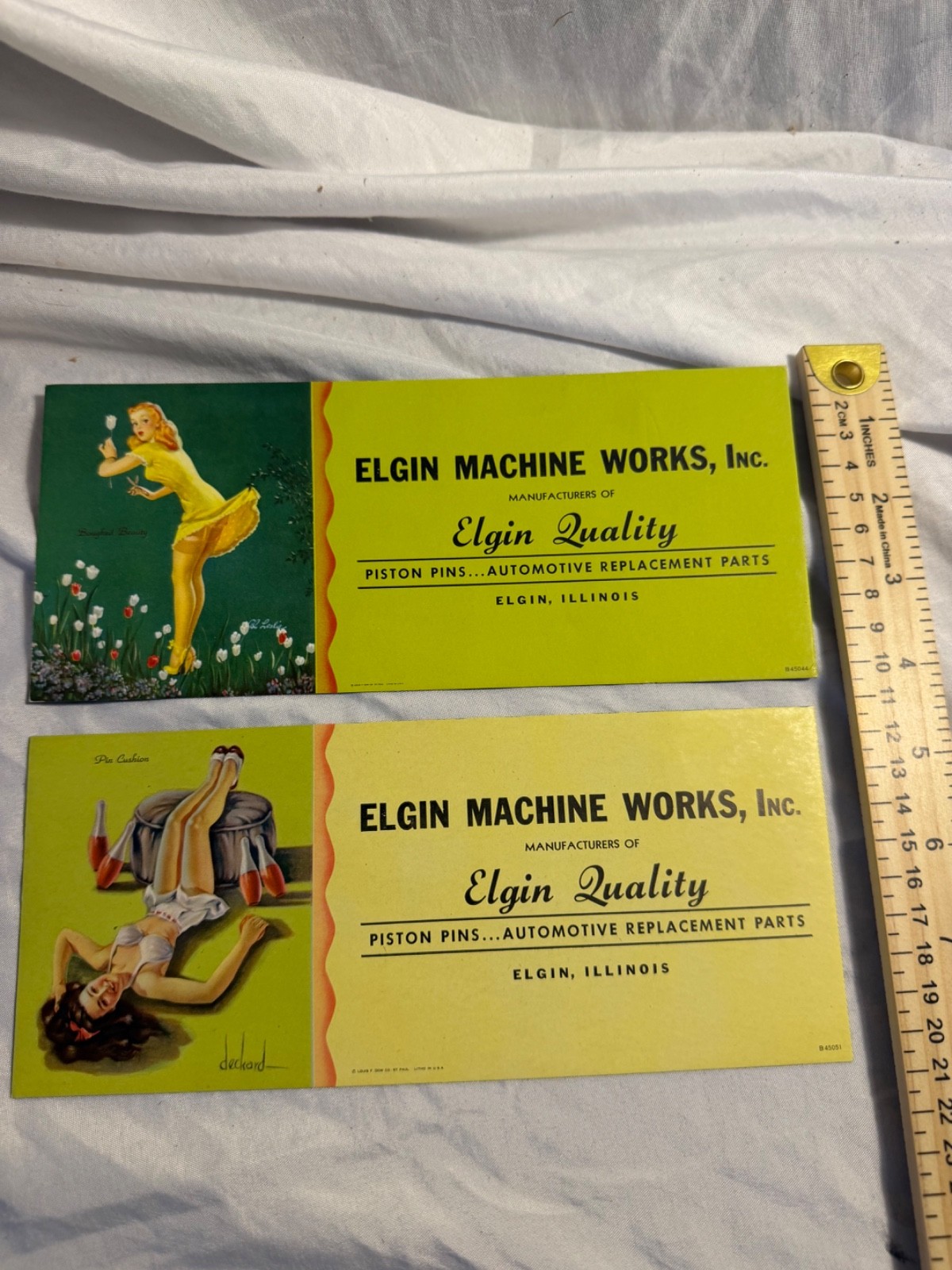 Vintage Elgin Machine Works, Inc. Pin-up Blotters