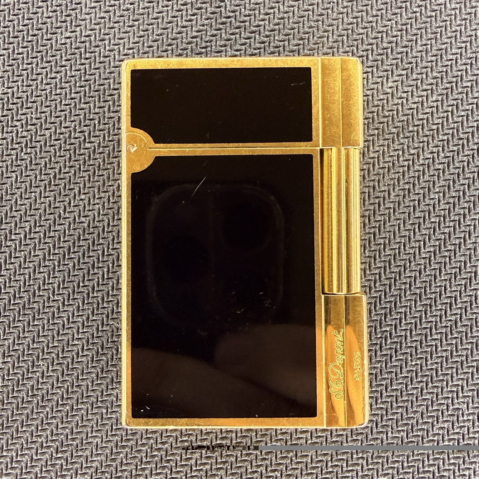 Working S.T. Dupont Gatsby Lighter Laque De Chine Black & Gold Serviced France
