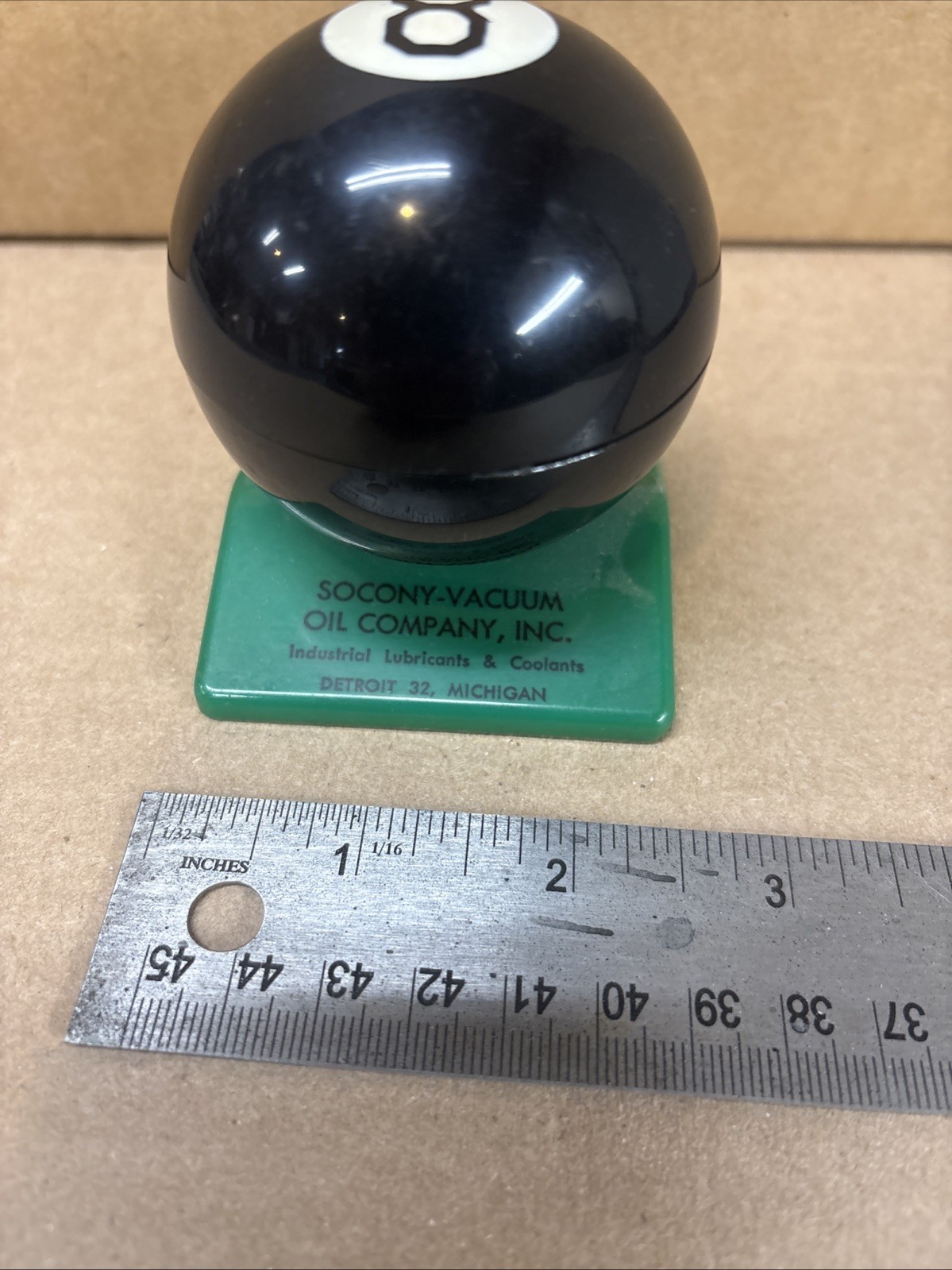 Vintage Socony-Vacuum Oil Company 8 Ball cigarette lighter Advertising Socony