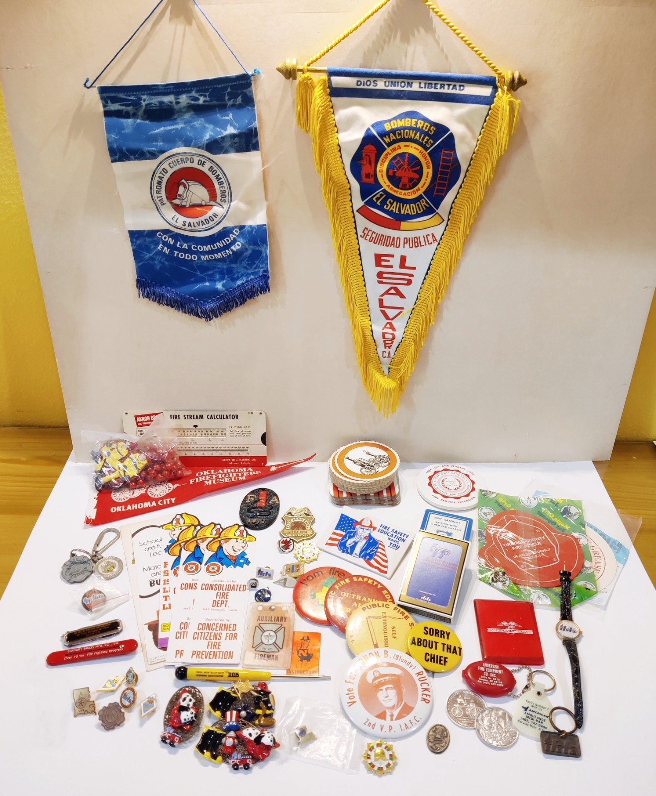 Fire Fighters Convention Promo Items Gifts Takeaways - Large Lot - 1995 Vintage