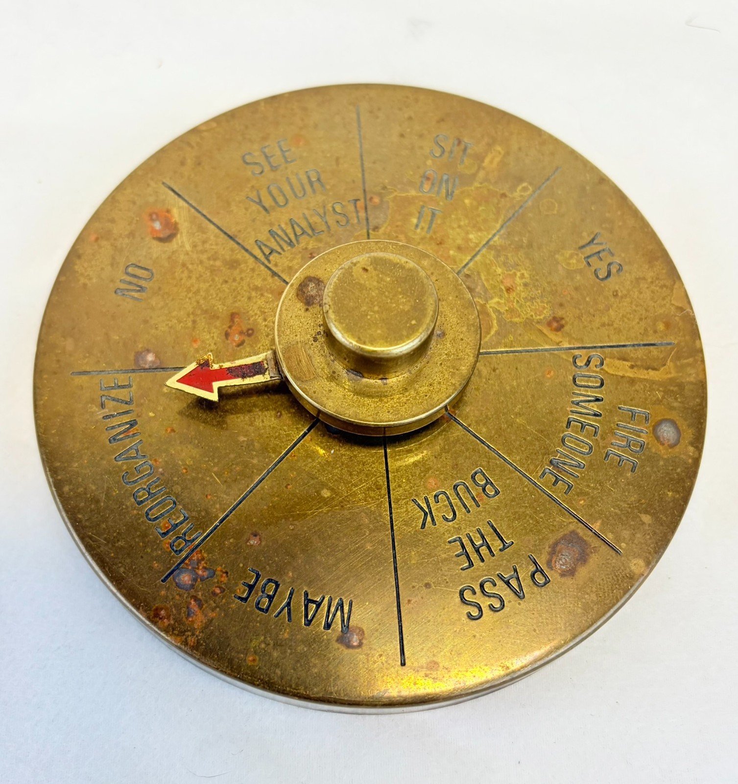 Vintage Solid Brass Executive Decision Maker Spinner Desk Toy Taiwan 4\