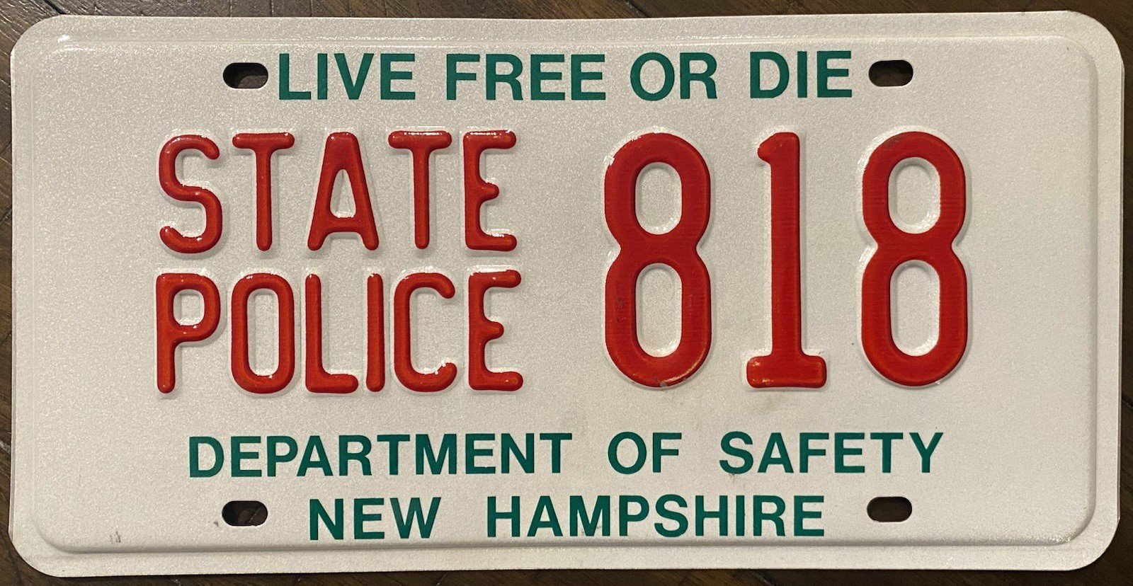 2000 ‘s vintage New Hampshire State Police plate OBSOLETE