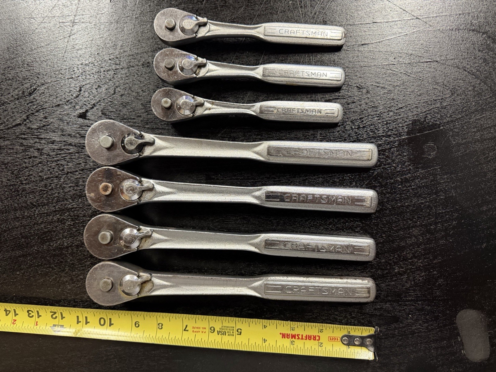 Craftsman Vintage 1/2 & 3/8 Ratchets - Forged In USA - Working Lot Of 7