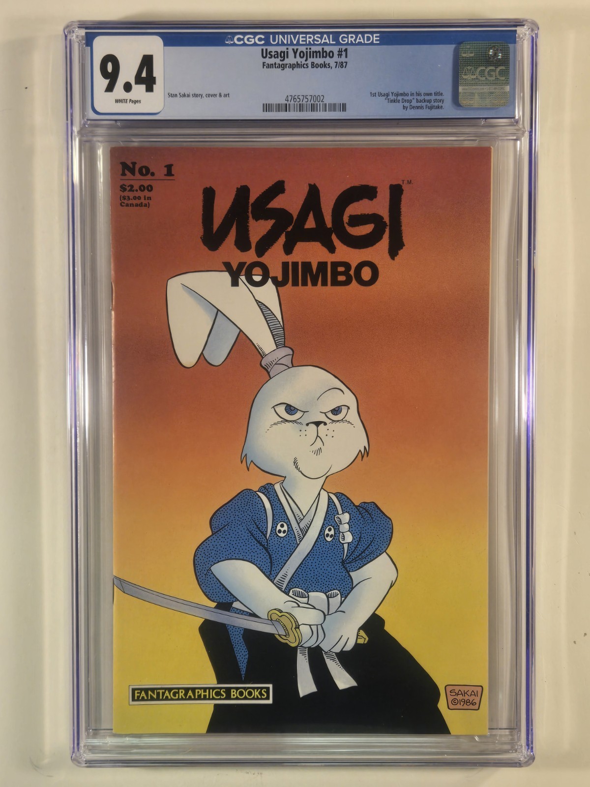Usagi Yojimbo #1 CGC 9.4 First Print 1987 1st In Own Title 🔥 