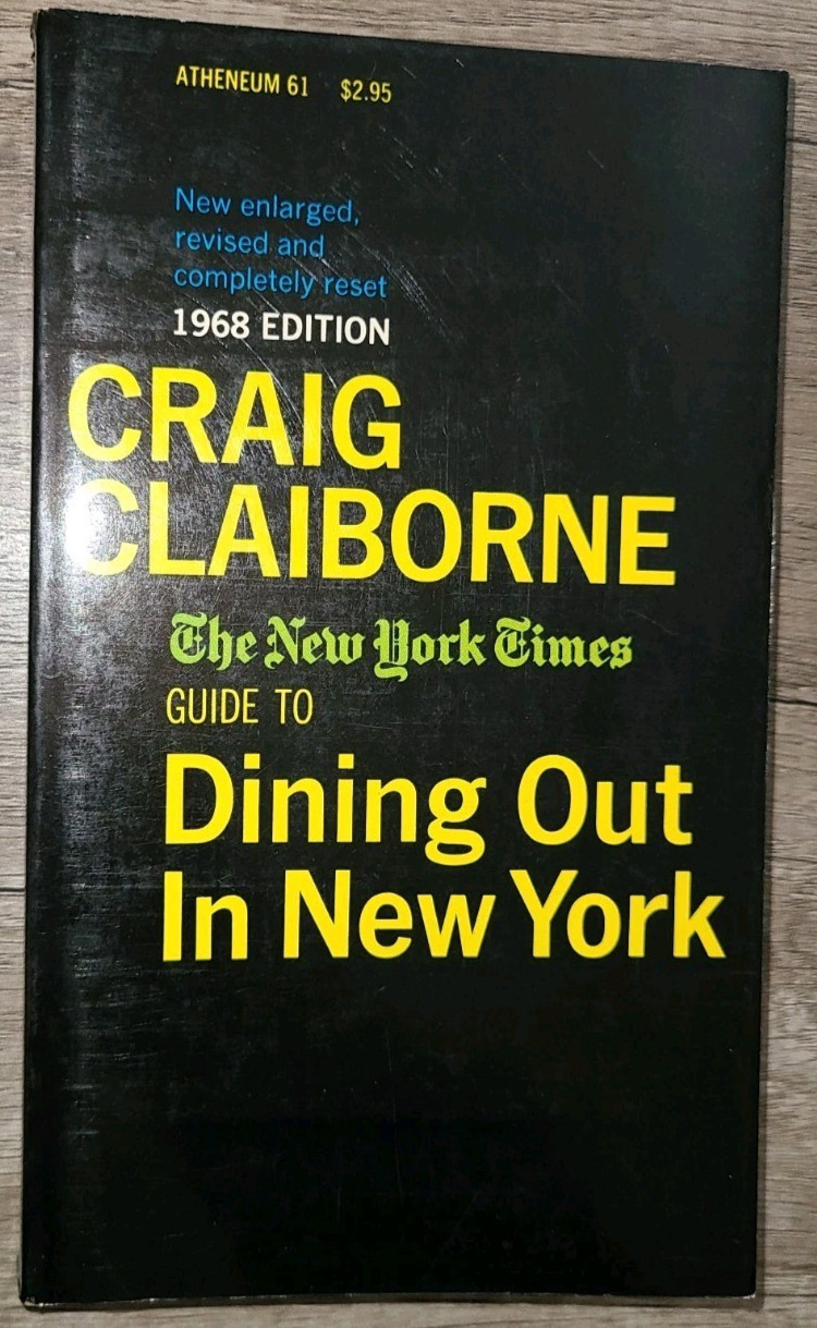 Vtg PB, The NY Times Guide to Dining Out in New York by Craig Claiborne, 1968 ed
