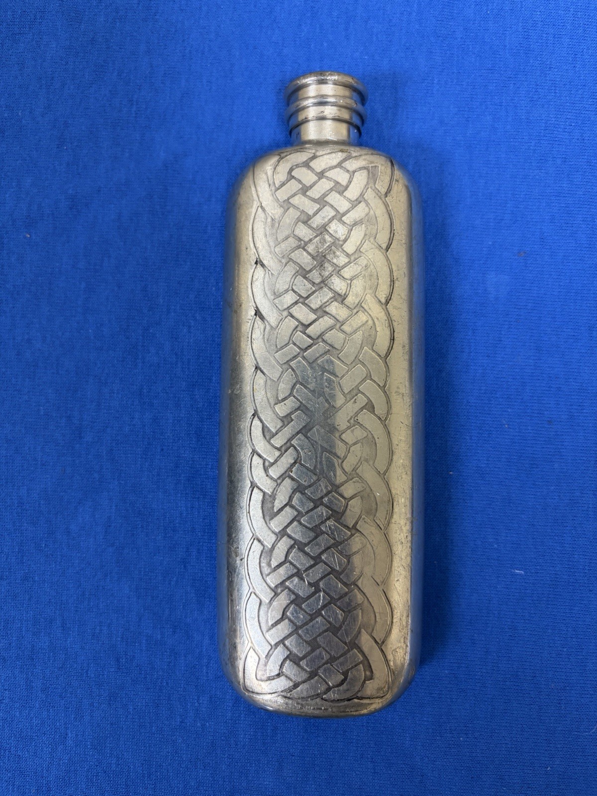 Vintage Celtic Pewter Flask- Celtic Knot Pattern