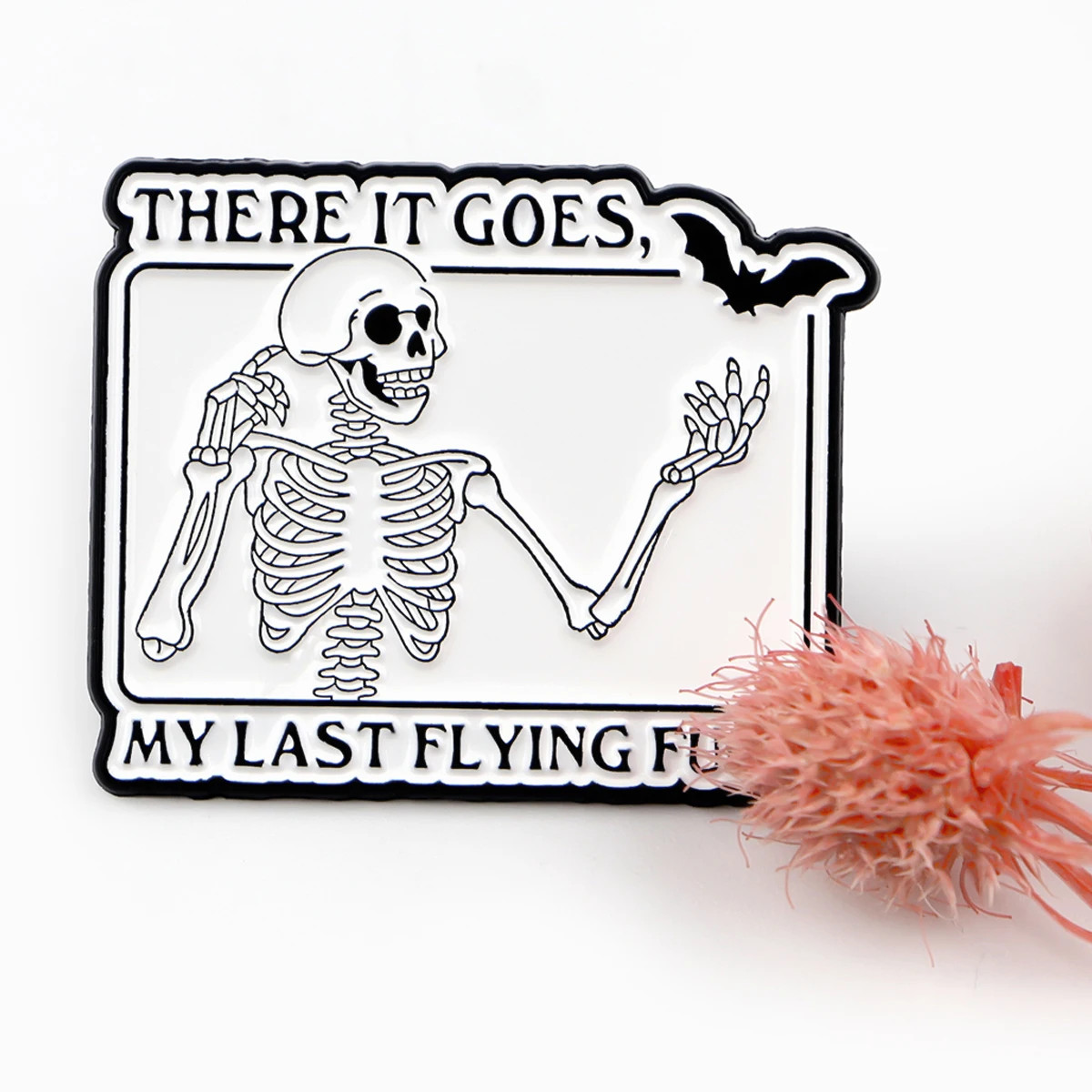 Punk Skeleton Quotes Enamel Pin Brooch Pines Lapel Pins Badge on Backpack