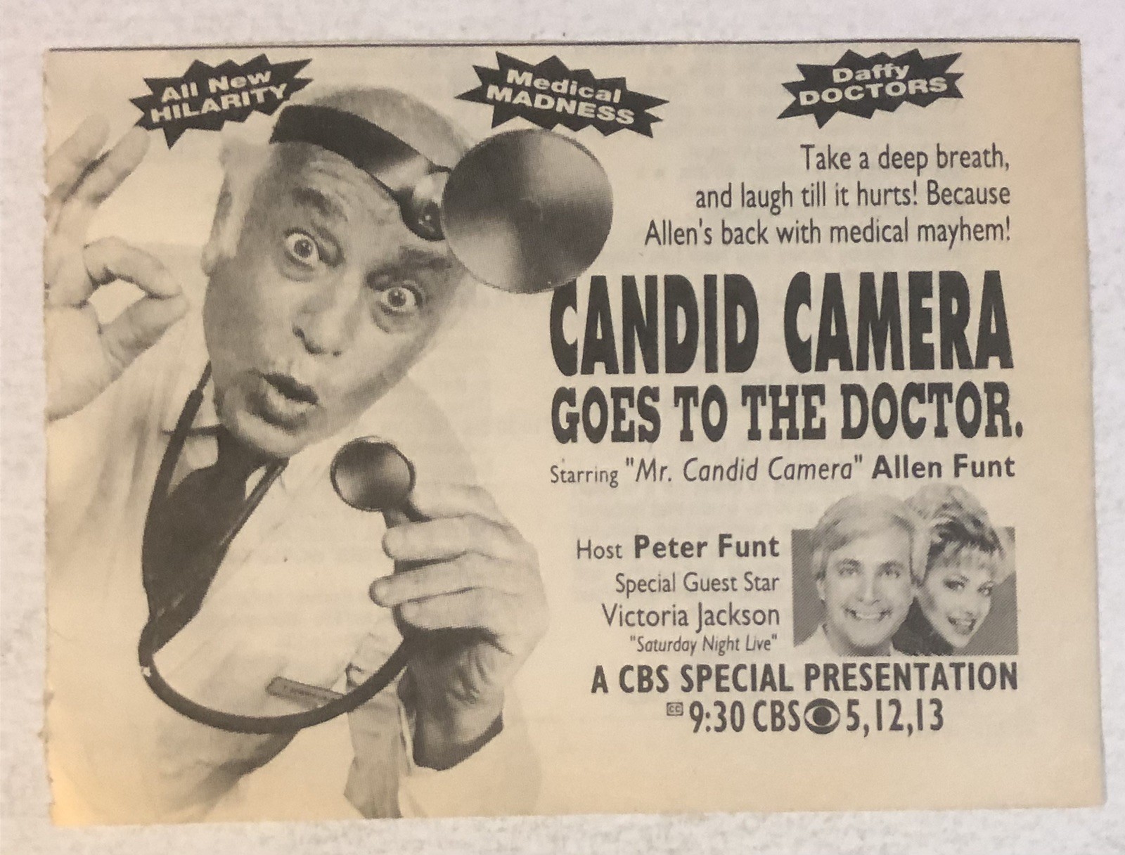 Candid Camera Goes To The Doctor Peter Funt Vintage Print Ad Advertisement Tpa31